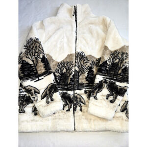 Men's Fleece Jacket with Nature Print